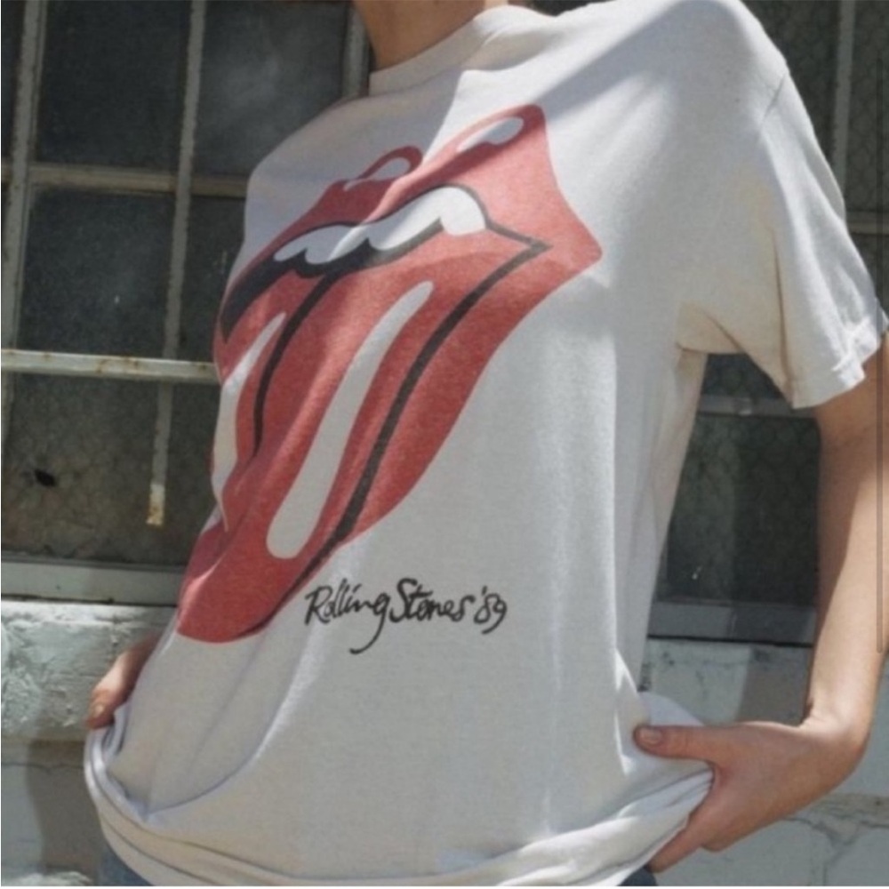 COPY - Brandy Melville/John Galt Distressed Rolling Stone Band Tee